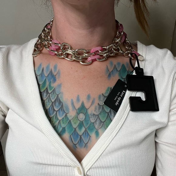 KATE SPADE NEW YORK LOCK & SPADE CHAIN LINK BELT IN PINK